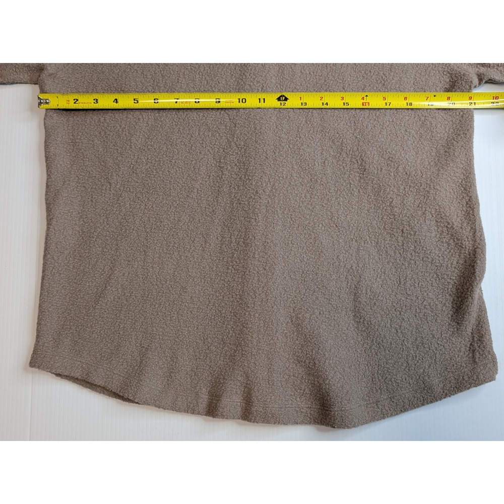 PINK Victoria's Secret Taupe Brown Fleece Button Down Shirt Jacket Shacket S/P - Picture 10 of 10